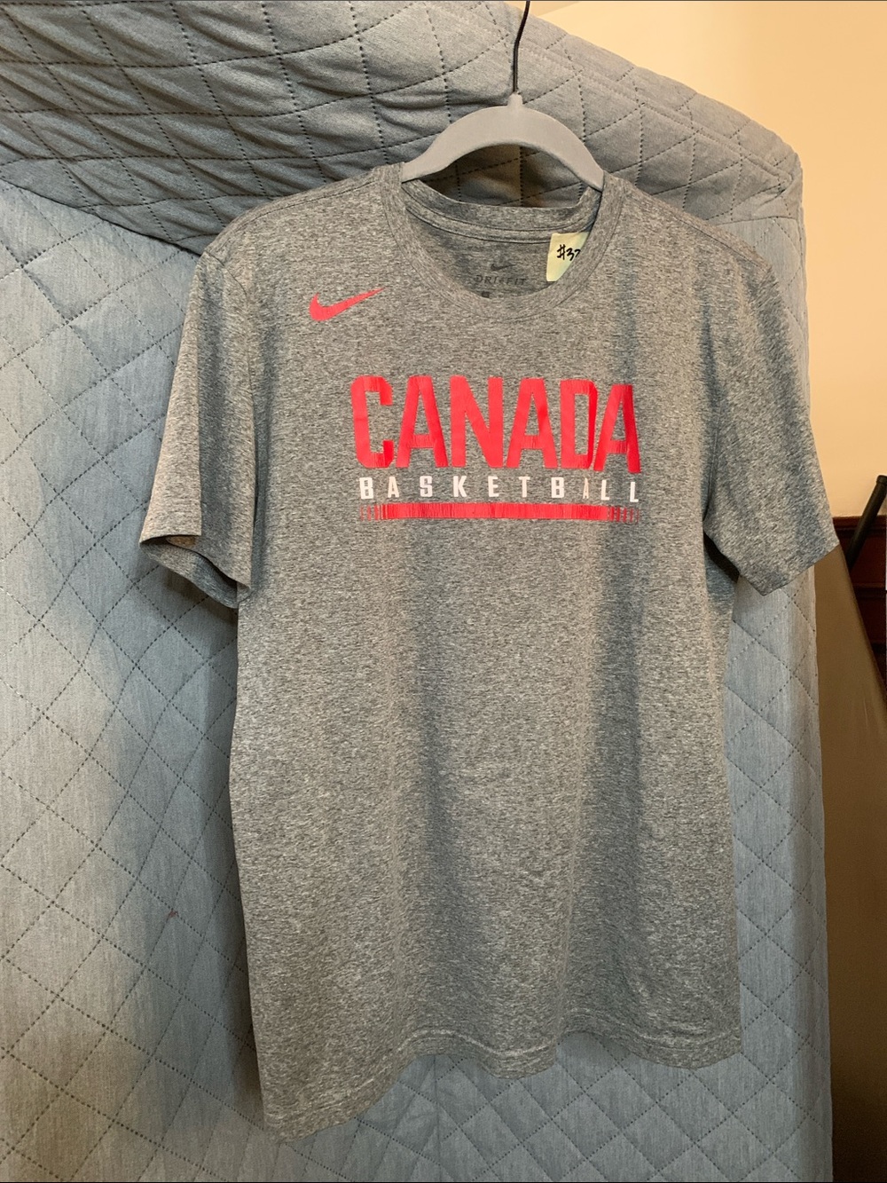 Nike Gray Short-Sleeve 'Canada Basketball' Tee with Red Logo